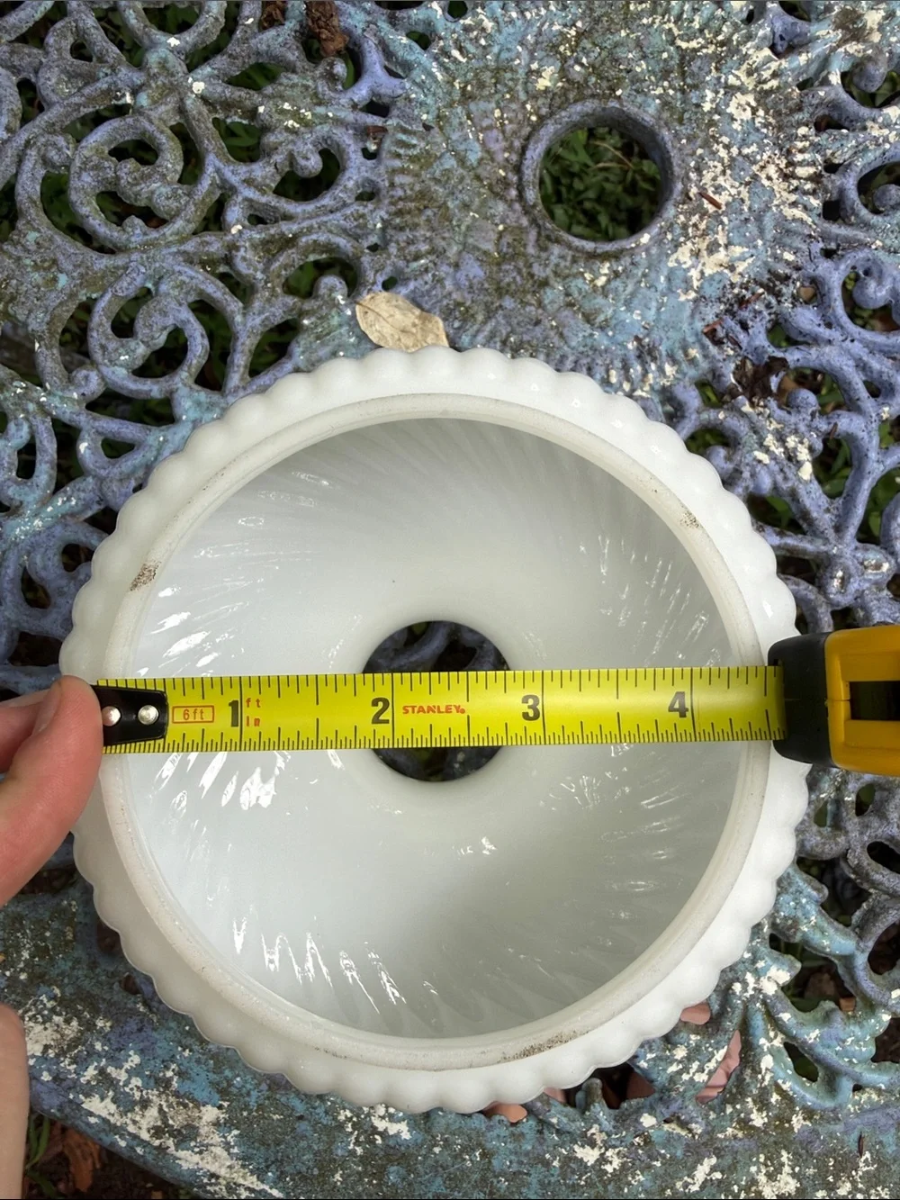 Milk Glass Lampshade Classic White Swirled Glass